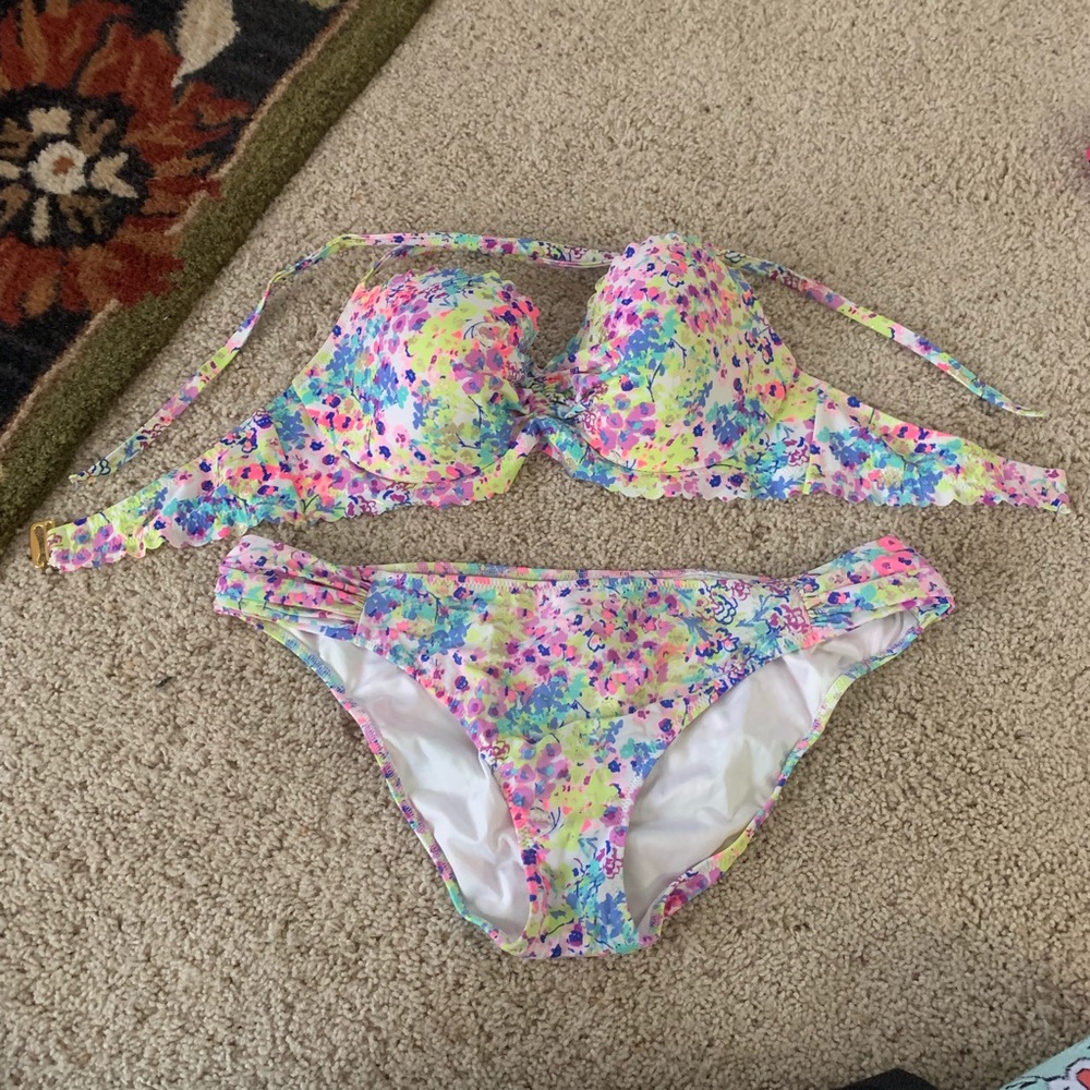 Victoria secret multicolored bikini top and bottom